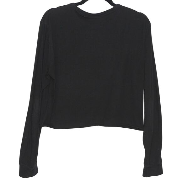 VS PINK Cut-out Detail Black Crop Top Long Sleeve Size Medium - Picture 3 of 4